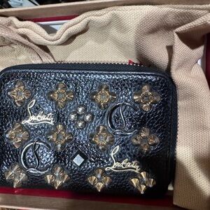 Christian Louboutin Panettone Studded Leather Coin wallet with box and dust bag